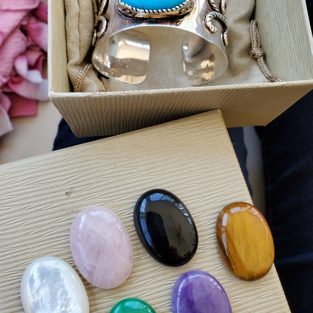 Sterling silver cuff bracelet.